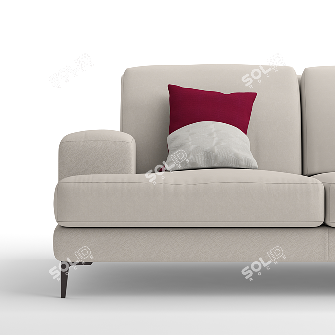 Elegant British Sofa: 2550mm Width, 780mm Height, 950mm Depth 3D model image 3