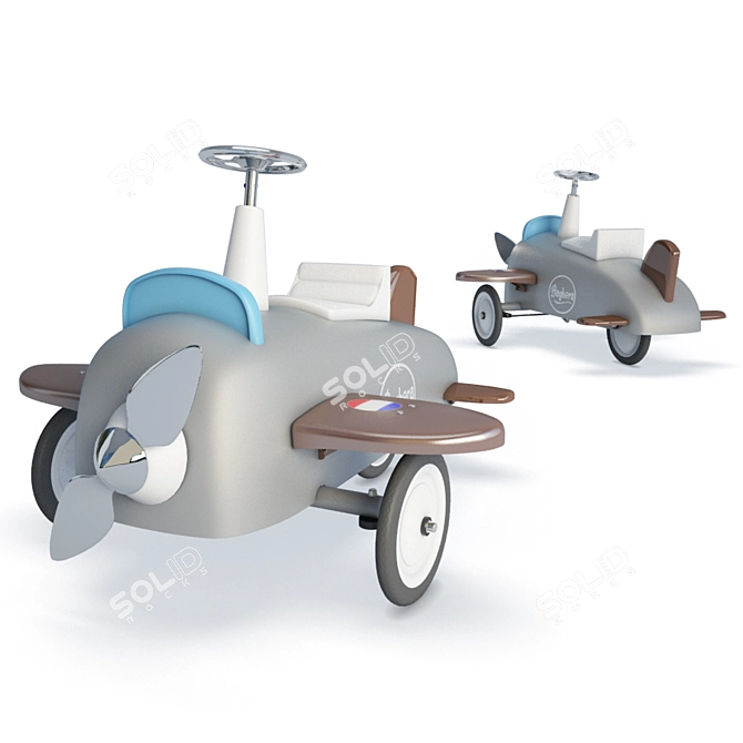 Playful 3D Pedal Airplane for Kids 3D model image 1