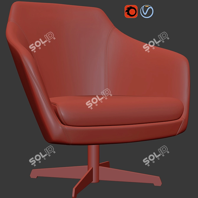 Folha Armchair: Modern Elegance for Your Space 3D model image 3