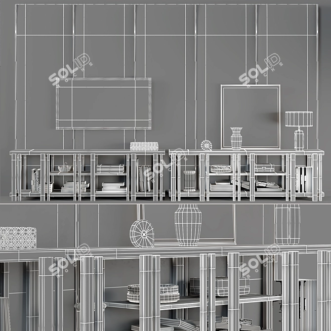 Mondrian Rack: Modern and Stylish 3D model image 3