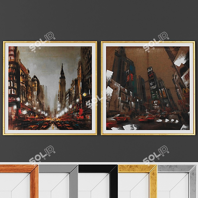 Modern Style Picture Frame Set 3D model image 1