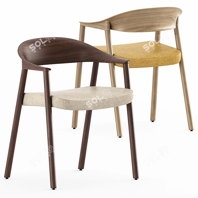 Elegant Hera Chair 3D model image 1