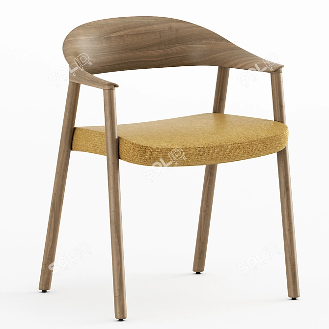 Elegant Hera Chair 3D model image 2