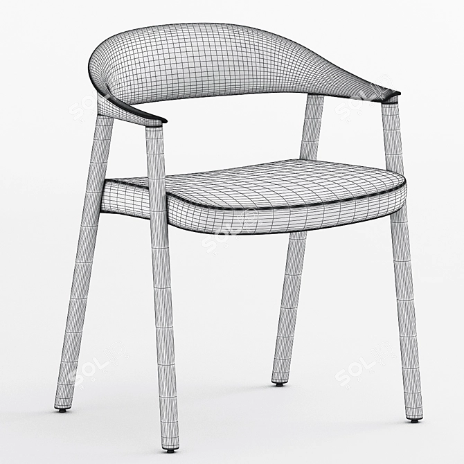 Elegant Hera Chair 3D model image 3