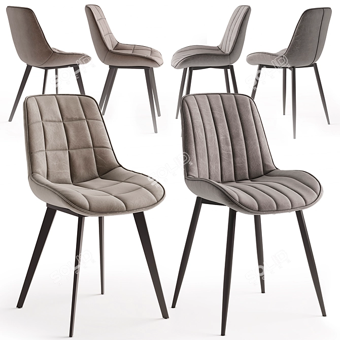 Modern Chair Set: Adah & Anant 3D model image 1