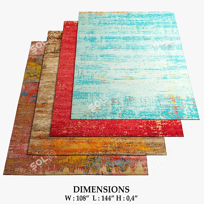 Jan Kath Artwork 20 Blue Rugs 3D model image 1