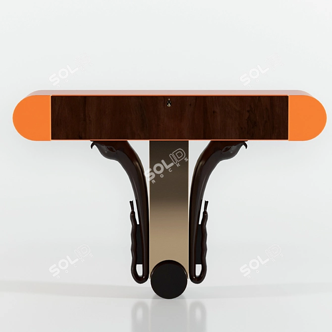 Dimoremilano CD231: Elegant Wood and Metal Console 3D model image 1