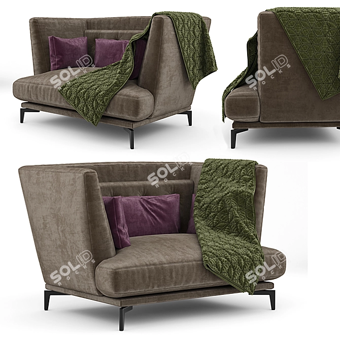 Luxury MaxDivani Giselle Armchair 3D model image 1