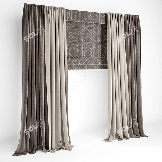 Elegance in Motion Roman Blinds 3D model image 1