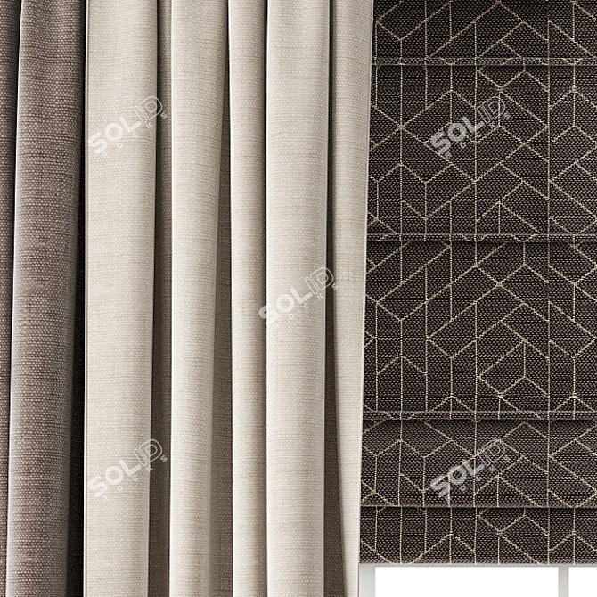 Elegance in Motion Roman Blinds 3D model image 2