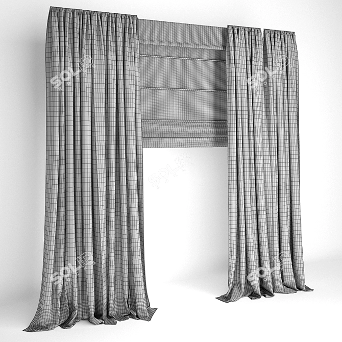 Elegance in Motion Roman Blinds 3D model image 3