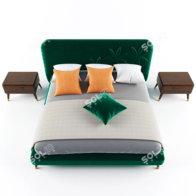 Aria Bed: Enza Home Collection 3D model image 2