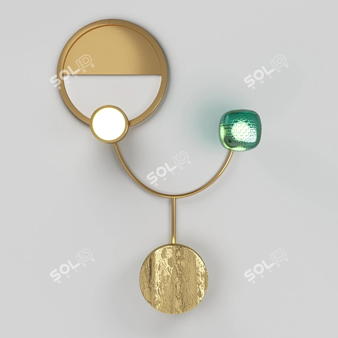 Modern Brass Wall Sconce 3D model image 1