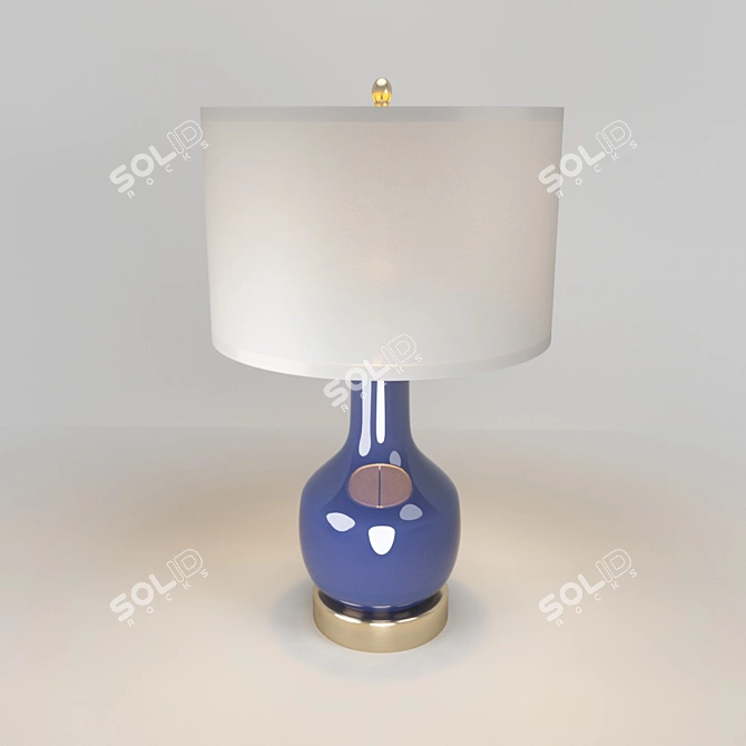 Majlo Table Lamp with White Shade 3D model image 1