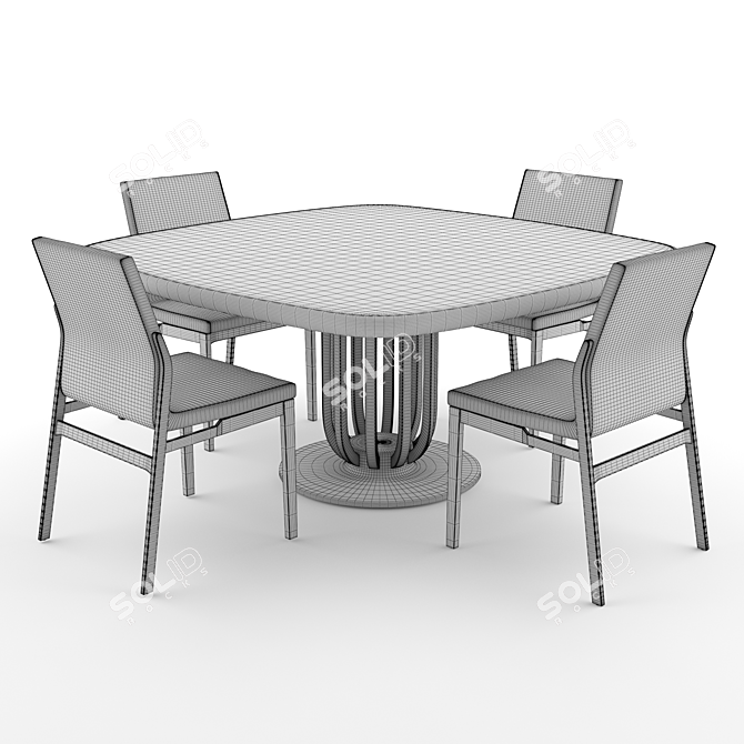 Elegant Cattelan Italia Chair & Ceramic Table 3D model image 3