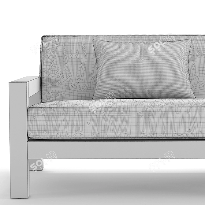 Luxury Teak Outdoor Sofa 3D model image 3