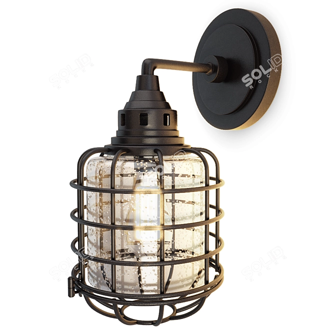 Connell Industrial Wall Lamp 3D model image 1