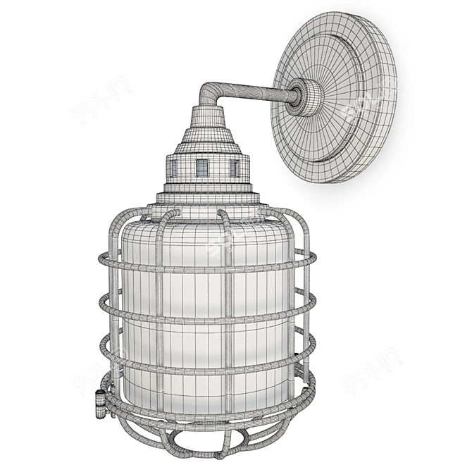 Connell Industrial Wall Lamp 3D model image 2