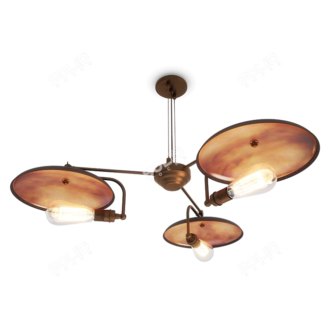 Industrial Brass Pendant Light: Cullen 3D model image 1