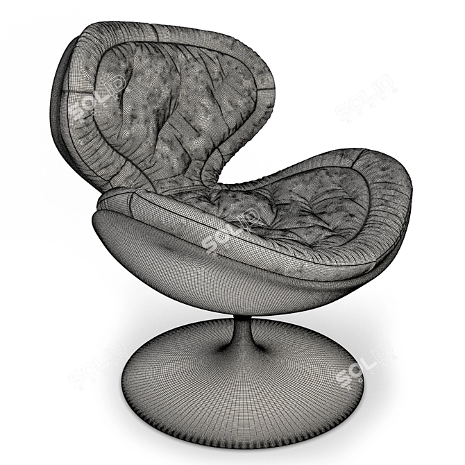Plush Velvet Armchair: Contemporary 3D Interior Furniture 3D model image 2