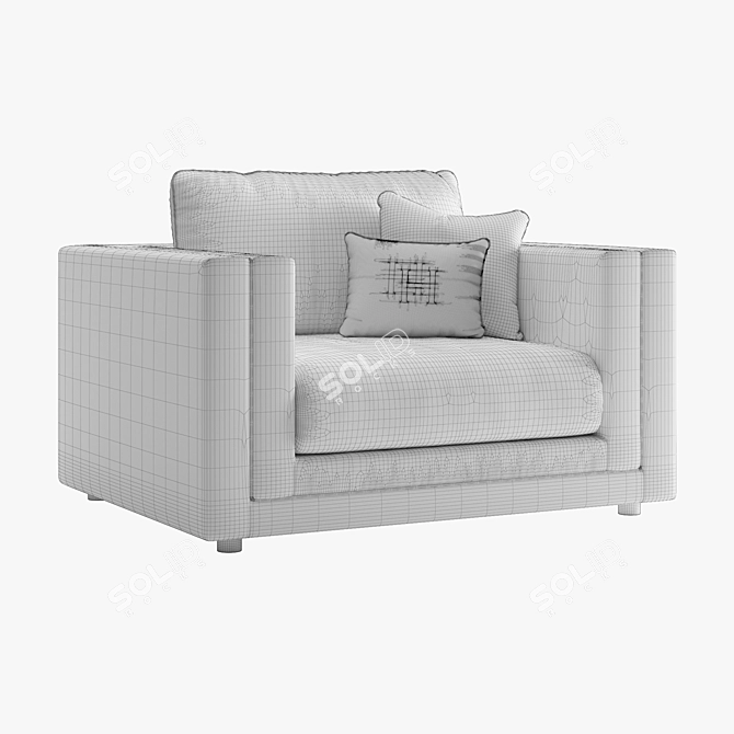 Heritage Collection Tancredi: Elegant Armchair 3D model image 3