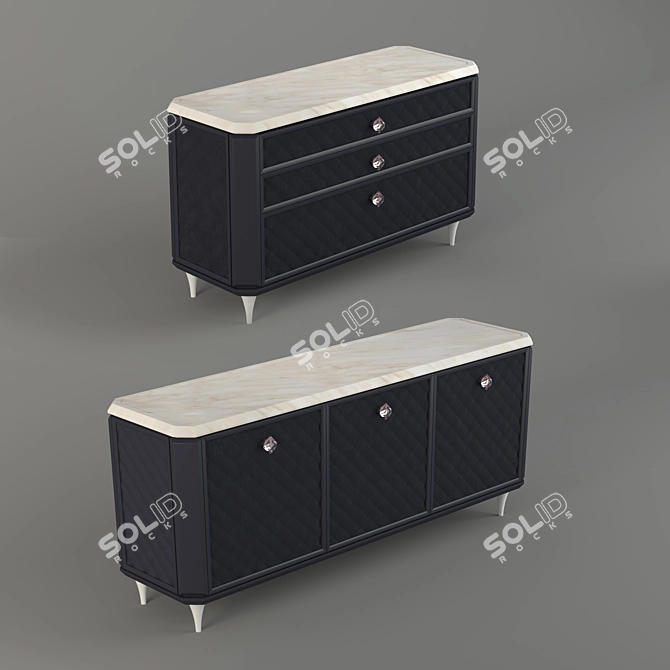 Elegant Legged Sideboards - Bellagio 3D model image 2