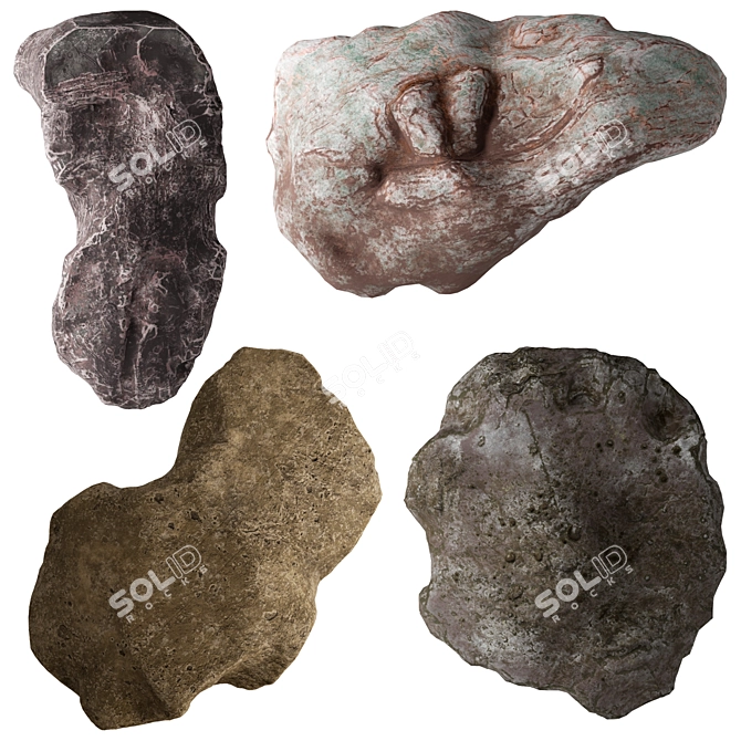 Stone Decor: Natural Rock Scanned 3D model image 1