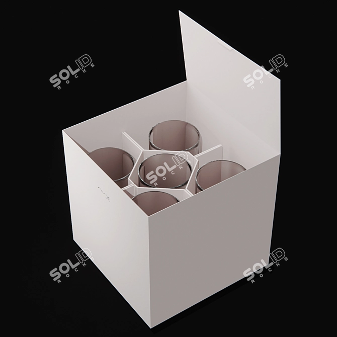 Sleek NudeGlass Trio Set 3D model image 2