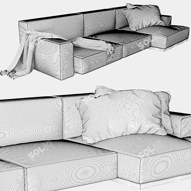 Homme PS007: Elegant Poliform Sofa 3D model image 3