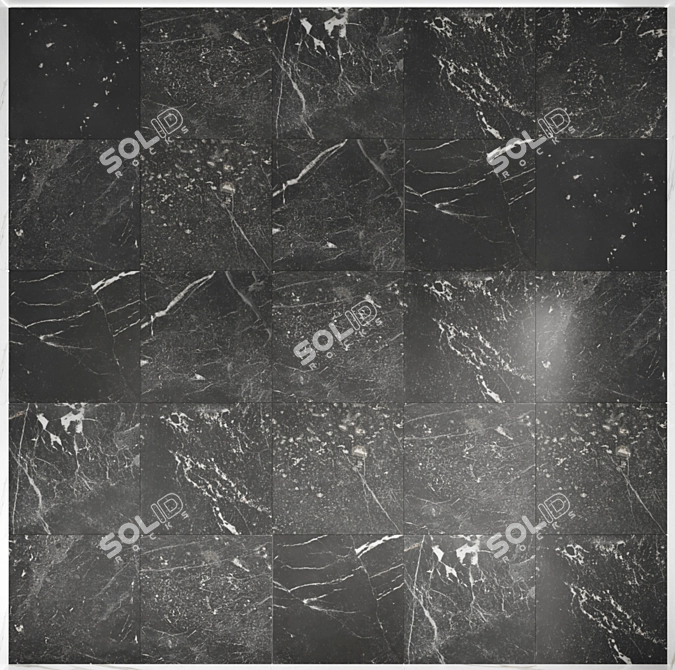 Multitextured Black Marble Tile 3D model image 1