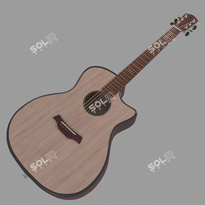  Baton Rouge Guitar: High-poly, 110k Polygons 3D model image 1