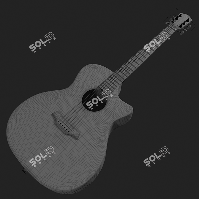  Baton Rouge Guitar: High-poly, 110k Polygons 3D model image 3