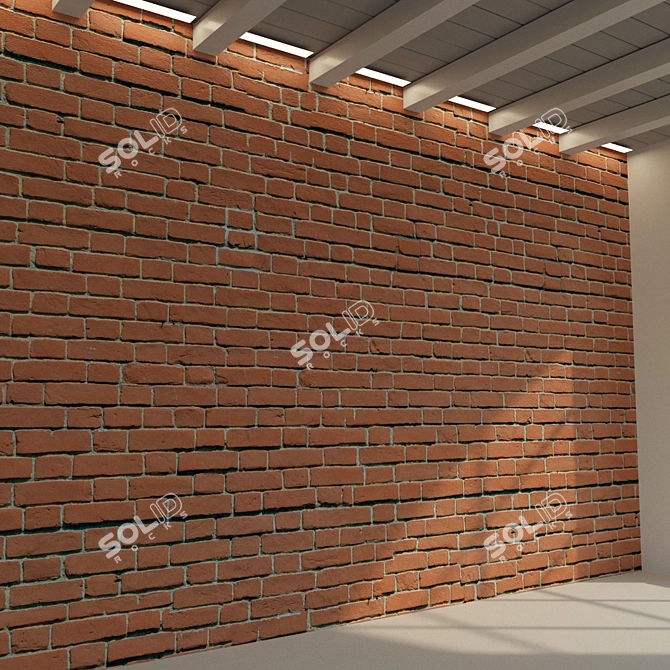 Antique Brick Wall Texture 3D model image 1