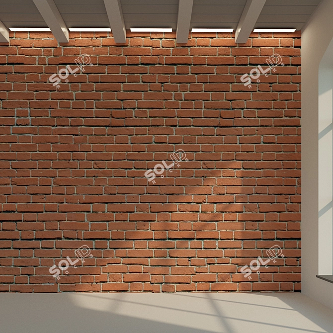 Antique Brick Wall Texture 3D model image 2