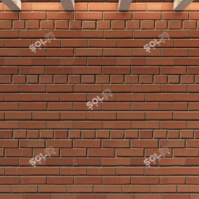 Vintage Brick Wall Texture 3D model image 2