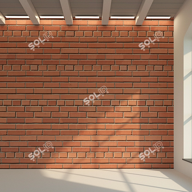 Vintage Brick Wall Texture 3D model image 3