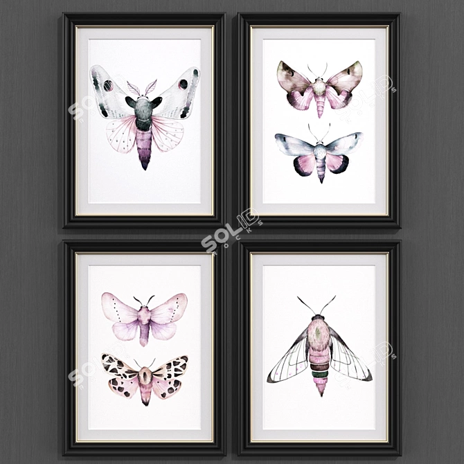 Modern Moth Art Collection (Set of 184) 3D model image 1