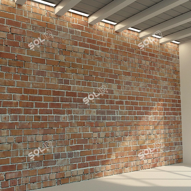 Authentic Brick Wall Textured Material 3D model image 1