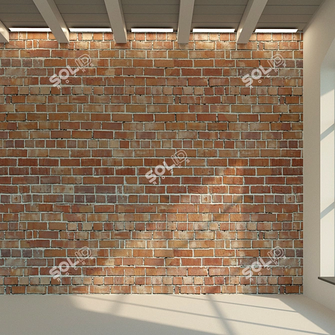 Authentic Brick Wall Textured Material 3D model image 2