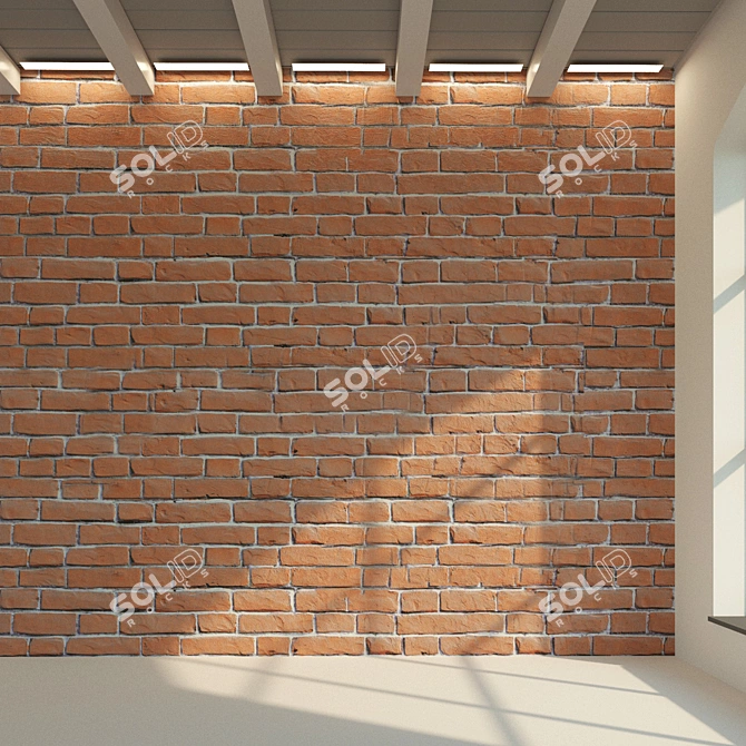 Vintage Brick Wall Texture 3D model image 2