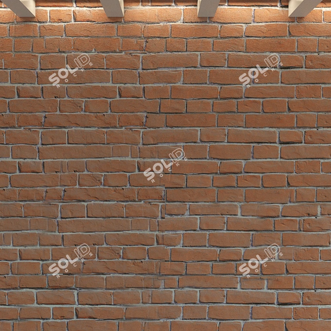 Vintage Brick Wall Texture 3D model image 3