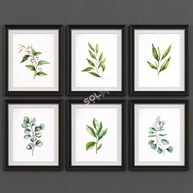 Title: Modern Leaves Art Collection 3D model image 1