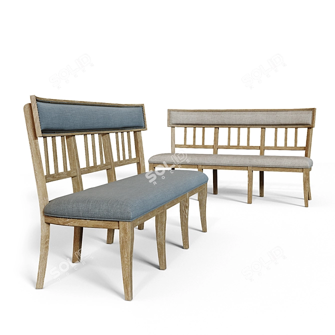 Modern Dining Bench Set - Ollesburg 3D model image 1