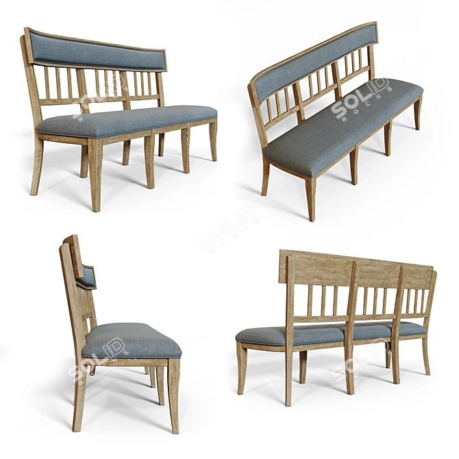 Modern Dining Bench Set - Ollesburg 3D model image 2