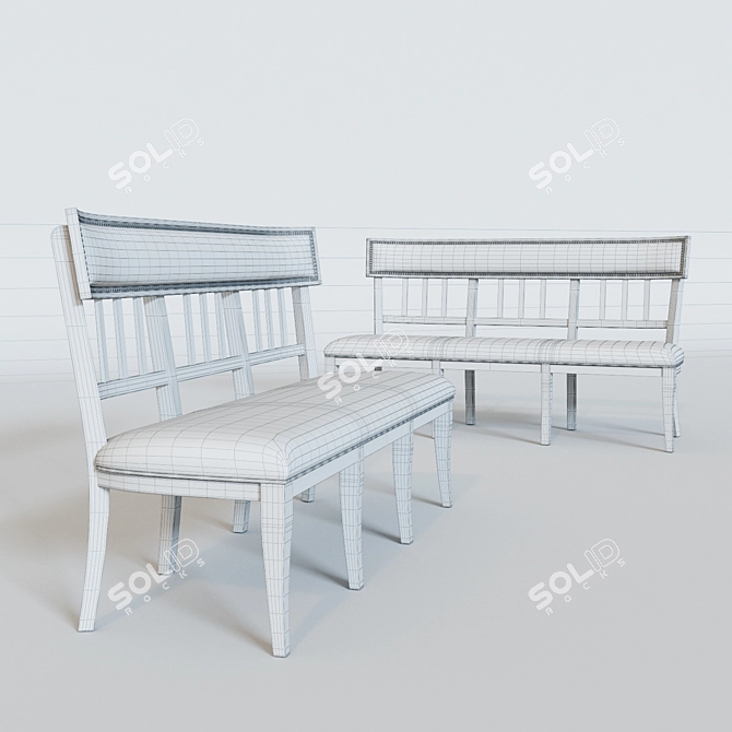 Modern Dining Bench Set - Ollesburg 3D model image 3