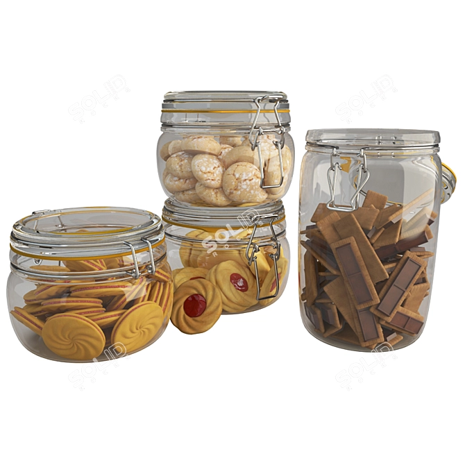 Delicious 3D Cookies Jar Kit 3D model image 1