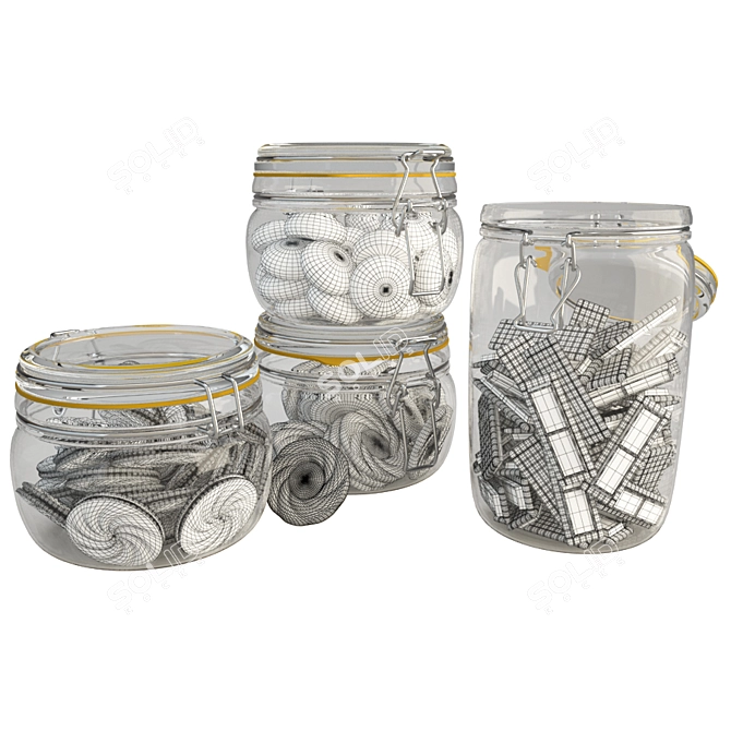 Delicious 3D Cookies Jar Kit 3D model image 2