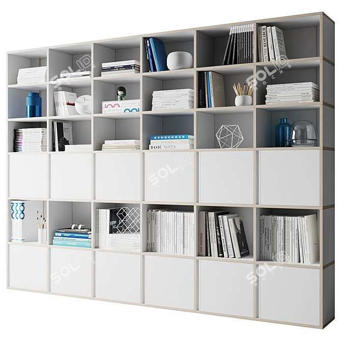 Customizable Modular Wall Storage 3D model image 1