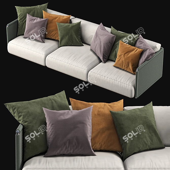 Elegant Flexform Eddy Sofa 3D model image 2