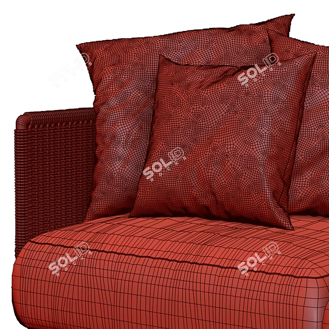 Elegant Flexform Eddy Sofa 3D model image 3